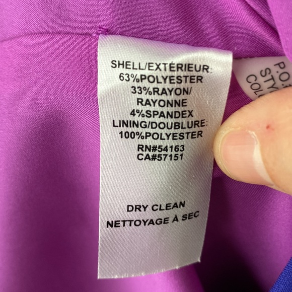 Bold Colour Block Dress in Plum - Picture 7 of 8